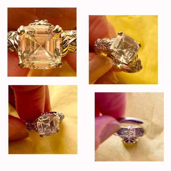 Judith Ripka Jewelry - Judith Ripka Sterling Asscher Cut CZ Ring Sz 6.25